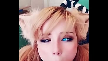 Cute Bunny Deepthroat and Fingering in Stockings – Closeup