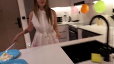 I fucked my friend’s mom in the kitchen after his birthday