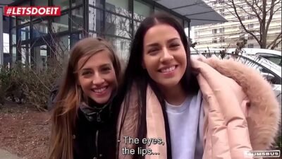 LETSDOEIT – Lucky guys picks up twins and nails them on the back of the van