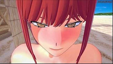 Makima Bikini fucked on the beach – Chainsaw man | Full & Pov version on Sheer & PTRN: Fantasyking3