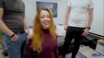3 dicks for 2 horny amateurs, blowjobs and cum for  all